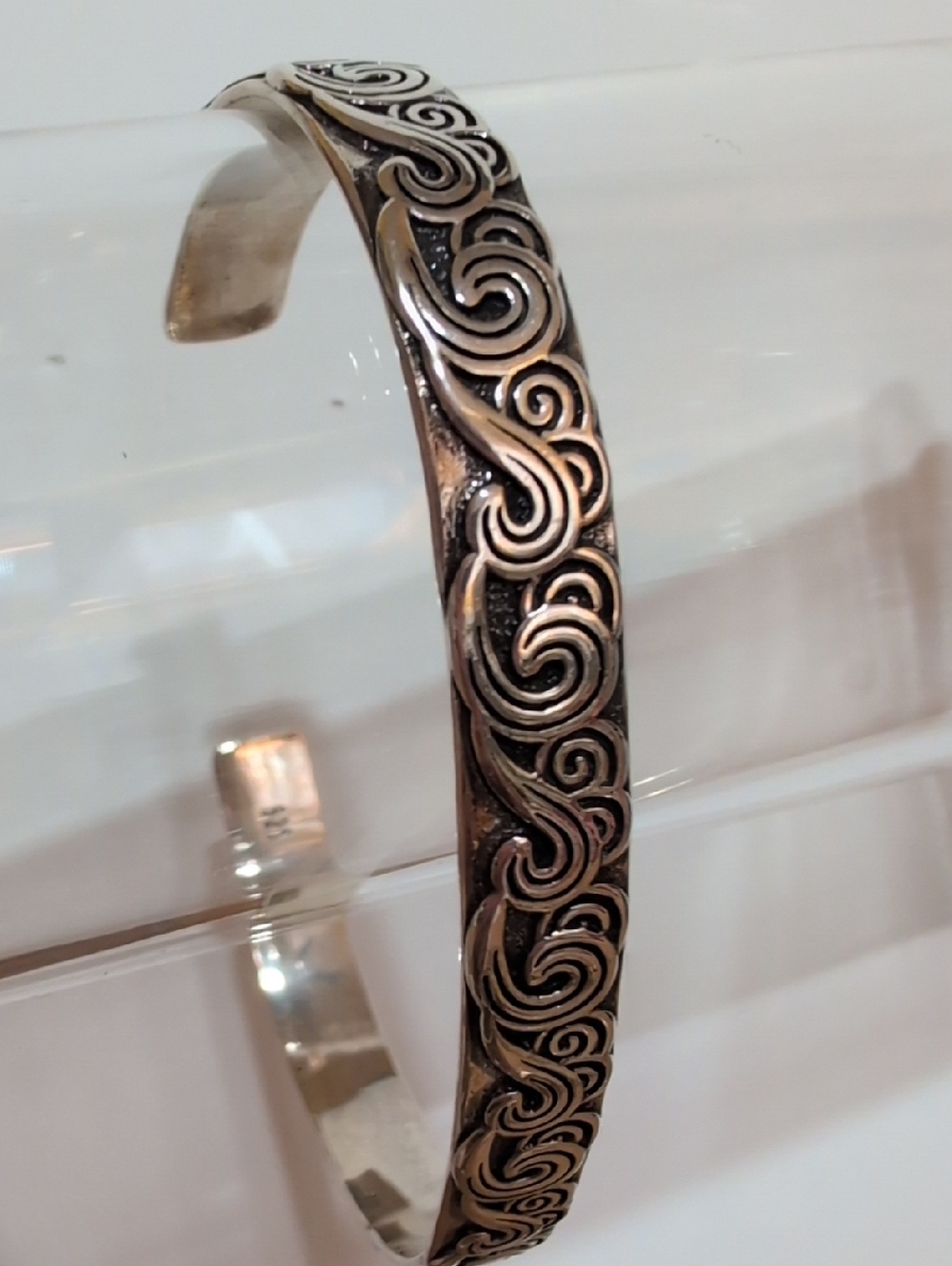 Elegant Sterling Silver Swirl/Waves Bracelet